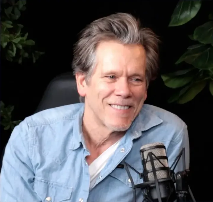 Kevin Bacon recording a podcast at JPR Studios