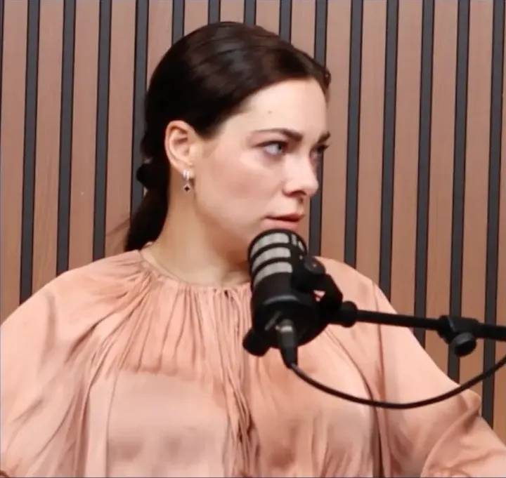 Dina Belenkaya recording a podcast at JPR Studios