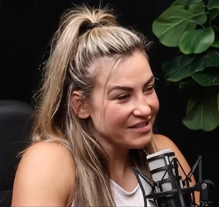 Miesha Tate recording a podcast at JPR Studios